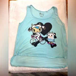 Tokidoki Latte Blue Cow Tank Crop
